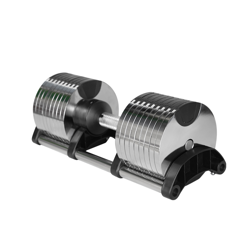 Adjustable Dumbbell 40Kg Pair - Par de mancuernas ajustables cromadas de