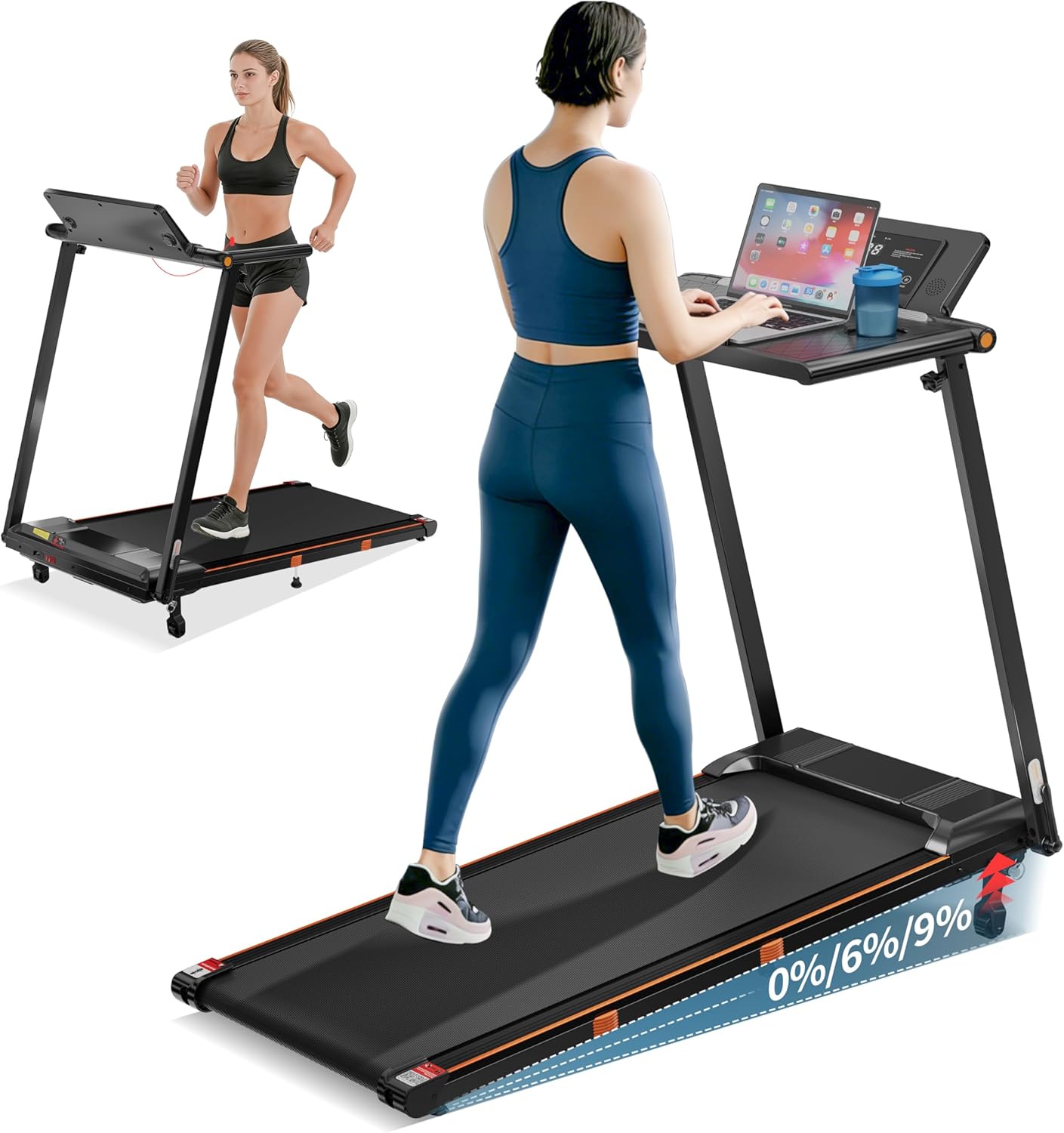 Treadmill Incline Home 3Hp - Caminadora plegable para debajo del escritorio