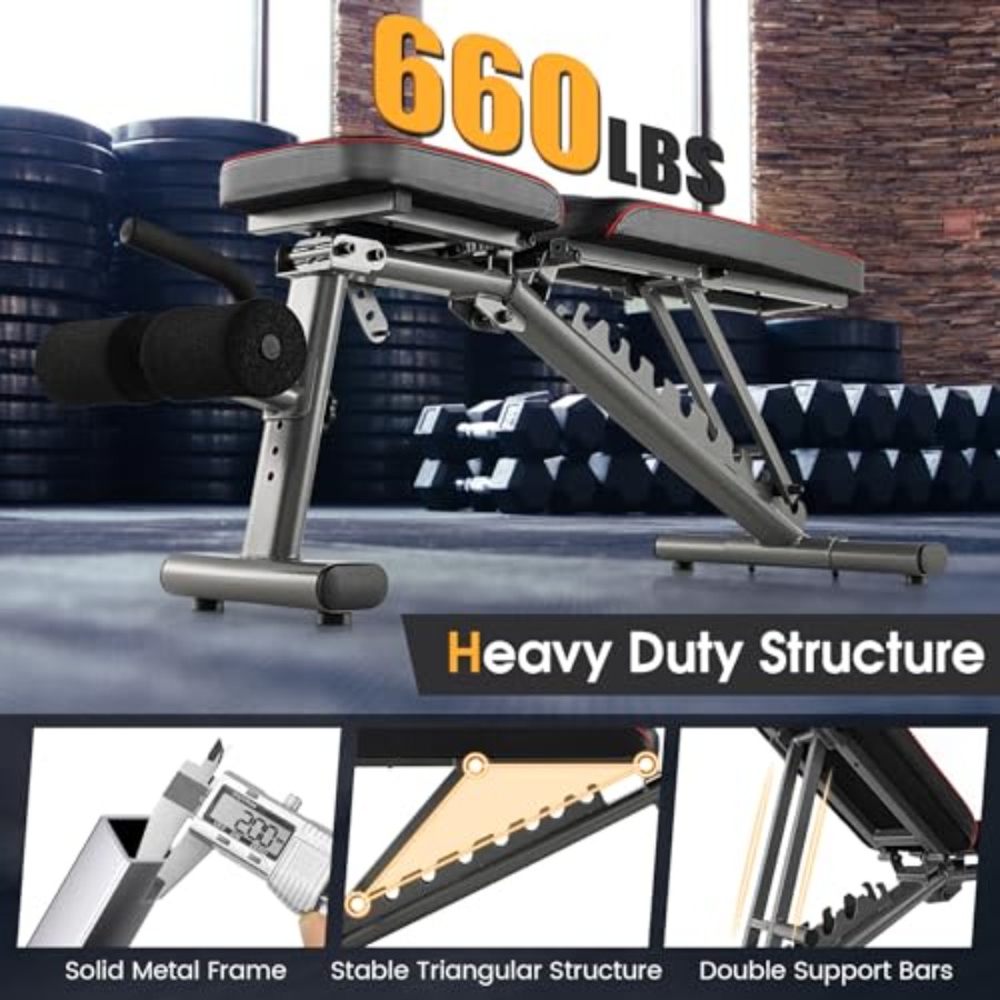 Banco de Pesas Ajustable de 66 - Bench Press Adjustable Incline reseña y precio