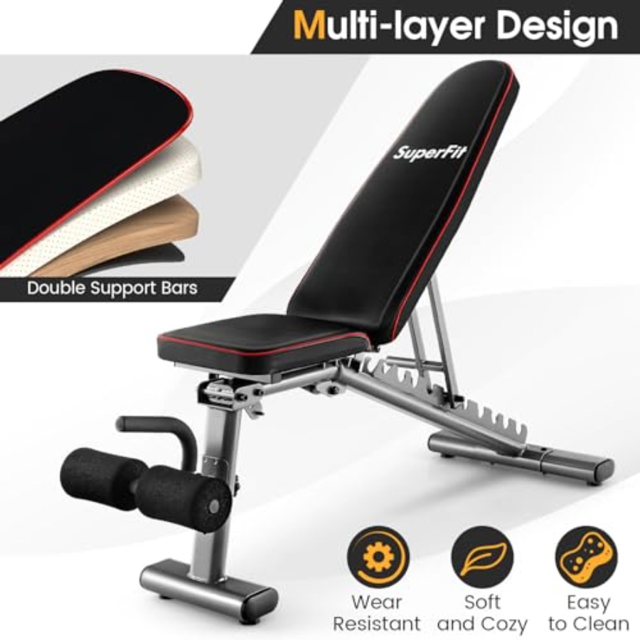 Banco de Pesas Ajustable de 66 - Bench Press Adjustable Incline reseña y precio