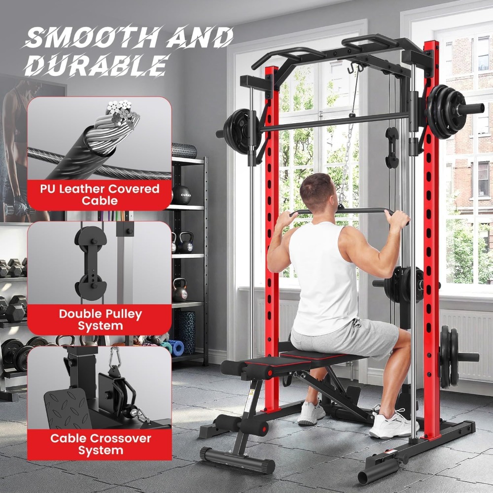 Máquina Smith Todo en Uno con  - Smith Machine Home Gym Power Rack reseña y precio