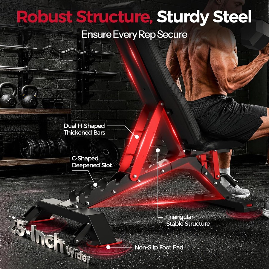 Banco de pesas WB7, banco de p - Bench Press Adjustable Incline reseña y precio