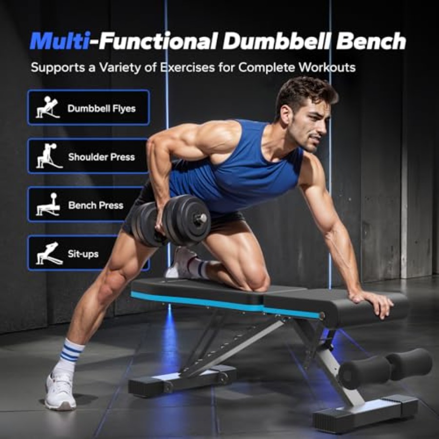 Banco de Pesas Plegable para G - Bench Press Adjustable Incline reseña y precio